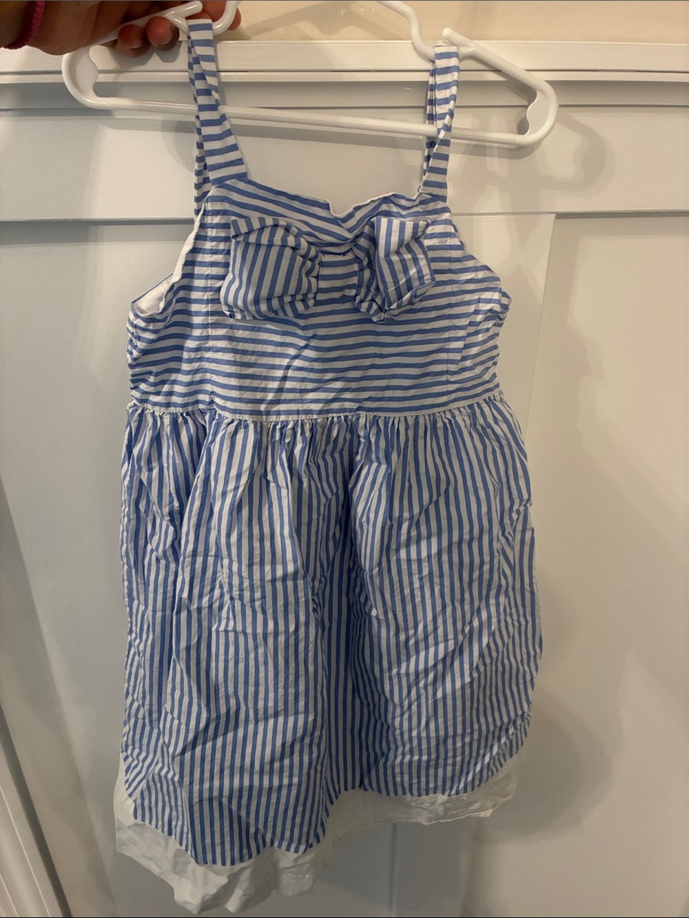 Janie and Jack Blue and White Striped Sundress with Bow